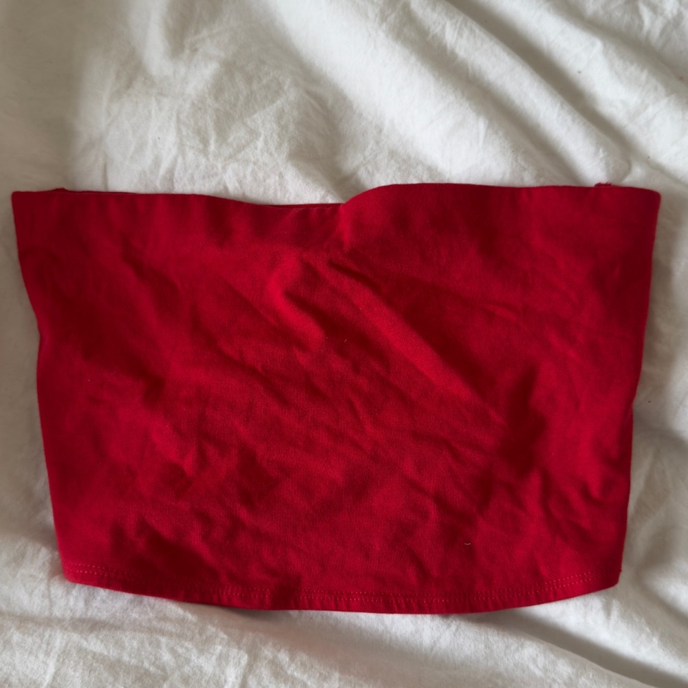 H&M brand new cotton Red Strapless Top